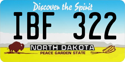 ND license plate IBF322