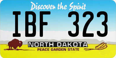 ND license plate IBF323