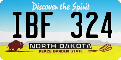 ND license plate IBF324