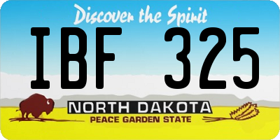 ND license plate IBF325