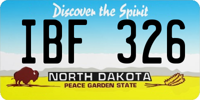 ND license plate IBF326