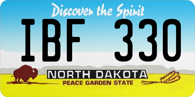 ND license plate IBF330