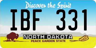 ND license plate IBF331