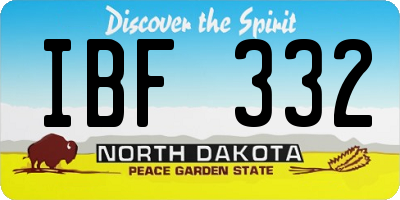 ND license plate IBF332