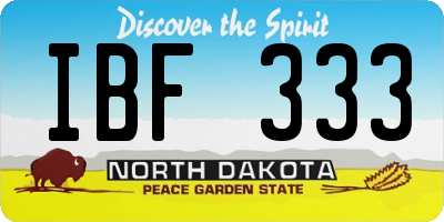 ND license plate IBF333
