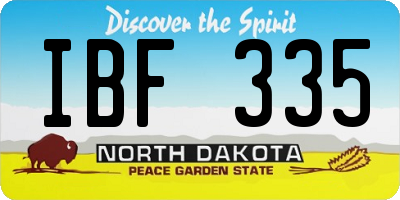 ND license plate IBF335