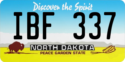 ND license plate IBF337