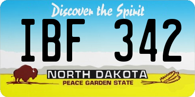ND license plate IBF342