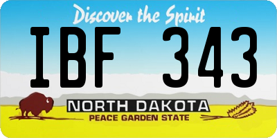 ND license plate IBF343