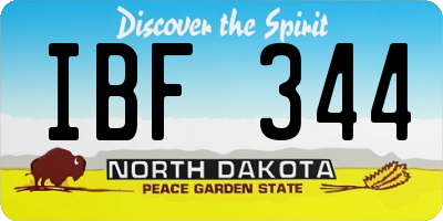 ND license plate IBF344