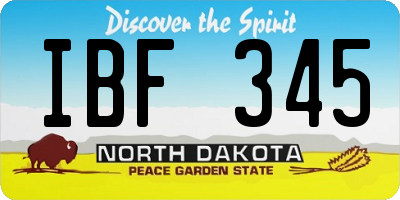 ND license plate IBF345