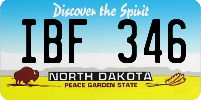 ND license plate IBF346