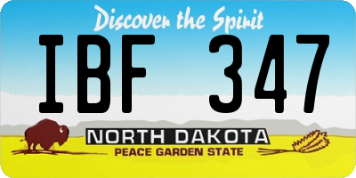 ND license plate IBF347