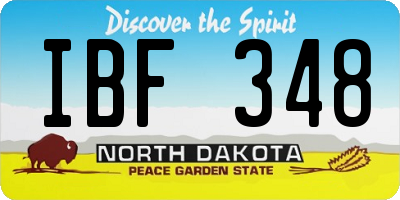 ND license plate IBF348