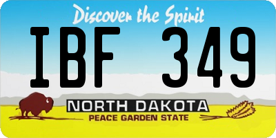 ND license plate IBF349