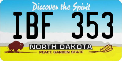 ND license plate IBF353