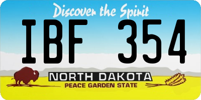 ND license plate IBF354
