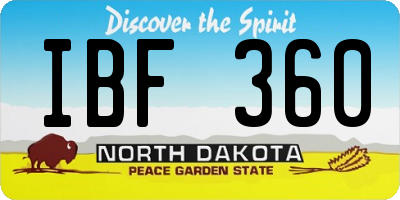ND license plate IBF360