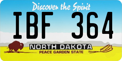 ND license plate IBF364