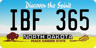 ND license plate IBF365