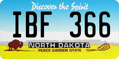 ND license plate IBF366