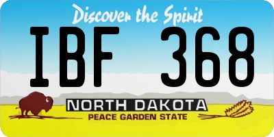 ND license plate IBF368