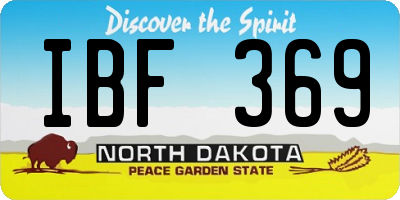ND license plate IBF369