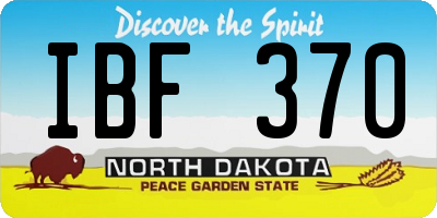 ND license plate IBF370