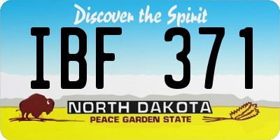 ND license plate IBF371