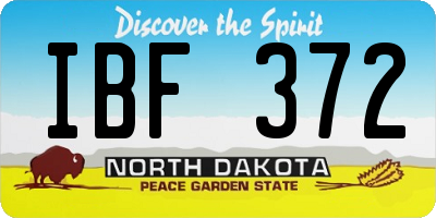 ND license plate IBF372
