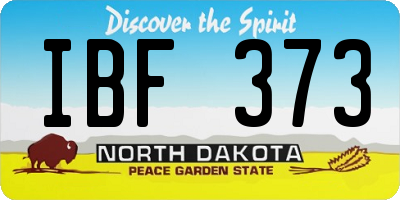 ND license plate IBF373