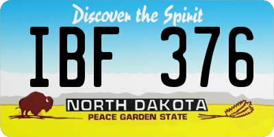 ND license plate IBF376