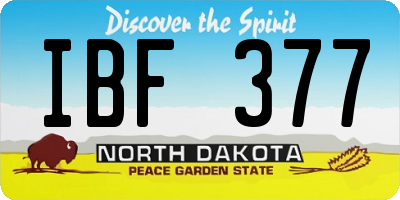 ND license plate IBF377