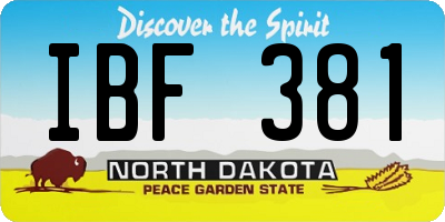 ND license plate IBF381