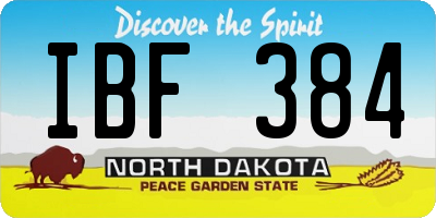 ND license plate IBF384