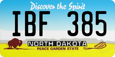 ND license plate IBF385