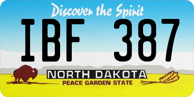 ND license plate IBF387