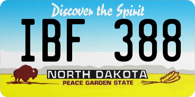 ND license plate IBF388