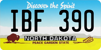 ND license plate IBF390