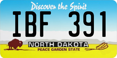 ND license plate IBF391