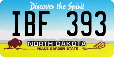 ND license plate IBF393