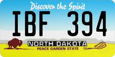ND license plate IBF394