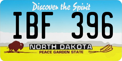 ND license plate IBF396
