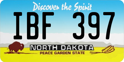ND license plate IBF397