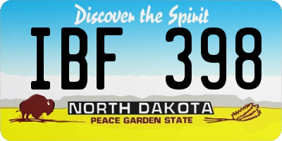 ND license plate IBF398