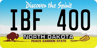 ND license plate IBF400