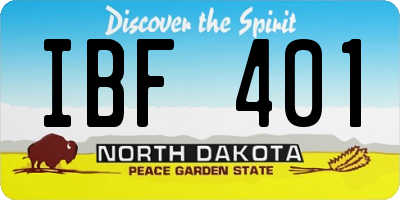 ND license plate IBF401