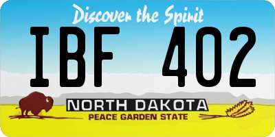 ND license plate IBF402