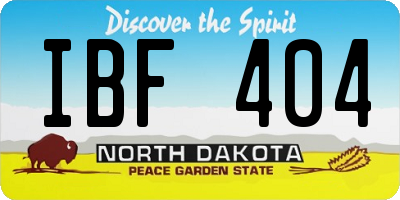 ND license plate IBF404