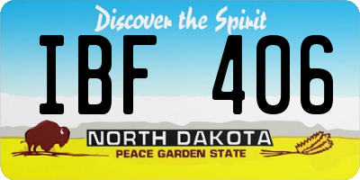 ND license plate IBF406